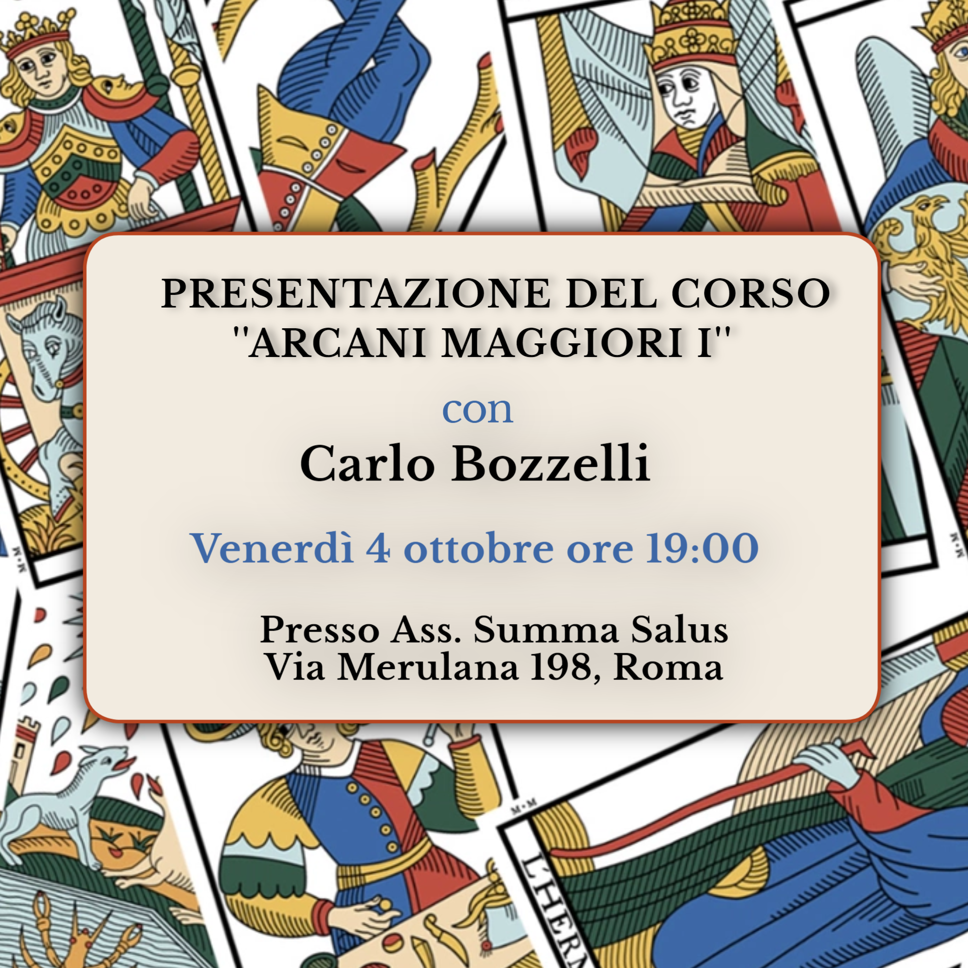 Arcani Maggiori I - Presentazione del corso di Carlo Bozzelli