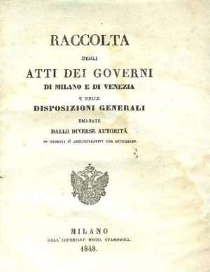 Diritto - 28 raccolta degli atti dei governi di milano e di venezia e 1