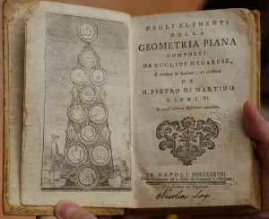Degli elementi della geometria piana composti da Euclide megarese libreria rotondi