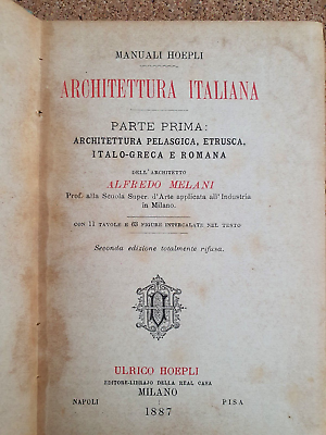 Architettura italiana melani a. hoepli libreria rotondi