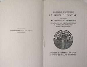Letteratura italiana - La beffa di buccari d annunzio g. f.lli treves libreria rotondi e1748440271373