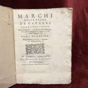 Animali - Libreria rotondi Marchj delle razze de cavalli dello Stato Veneto