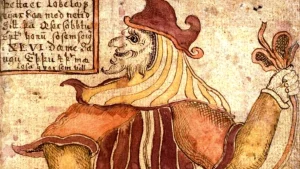 Loki libreria rotondi illustrazione
